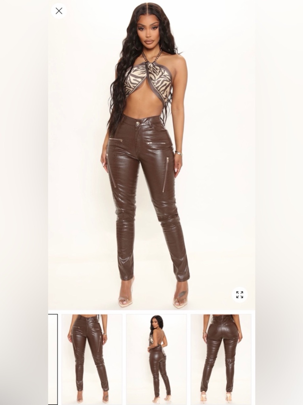 Fashion Nova Brown Skinny Jeans